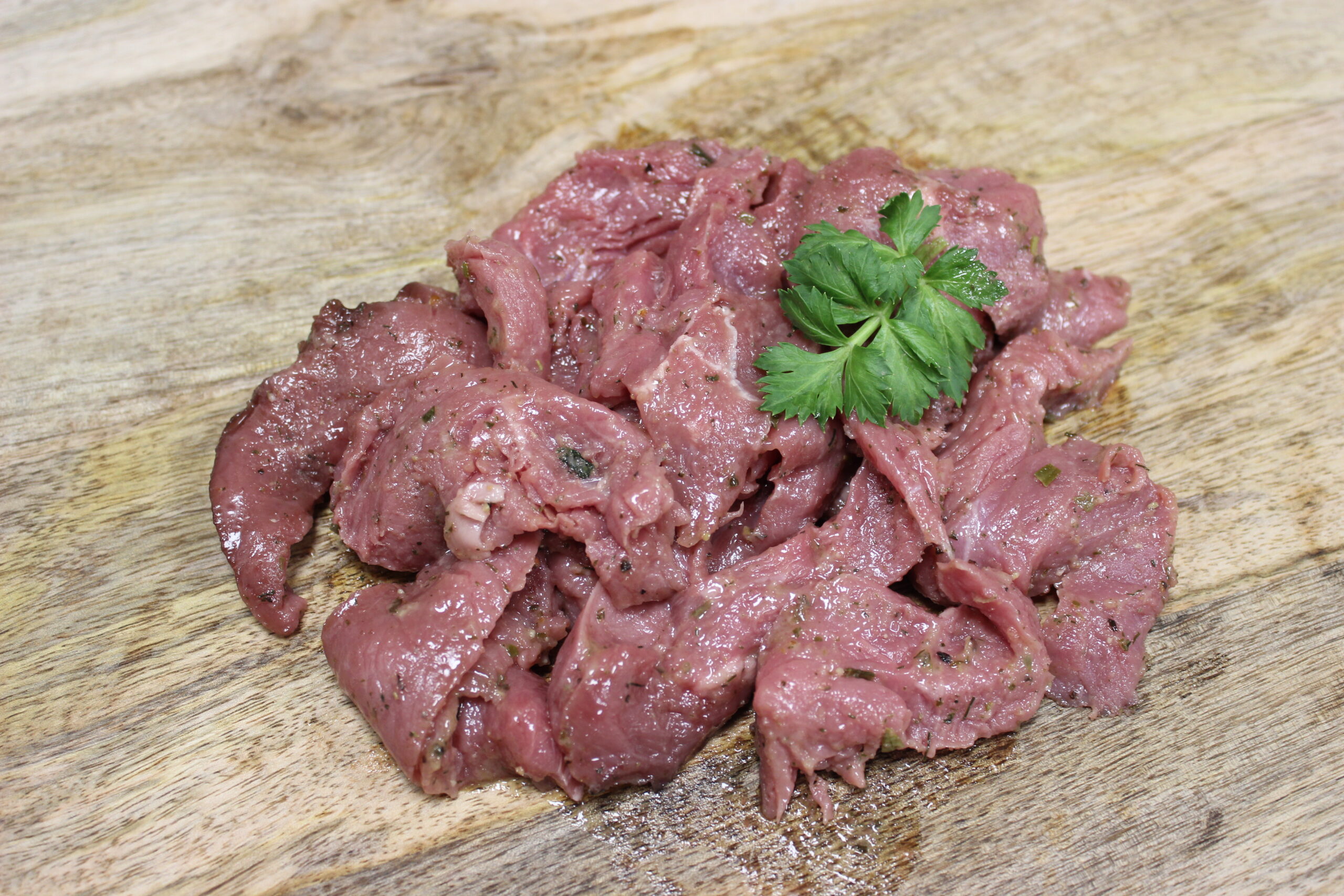 Biefstukreepjes gemarineerd (250 gram)