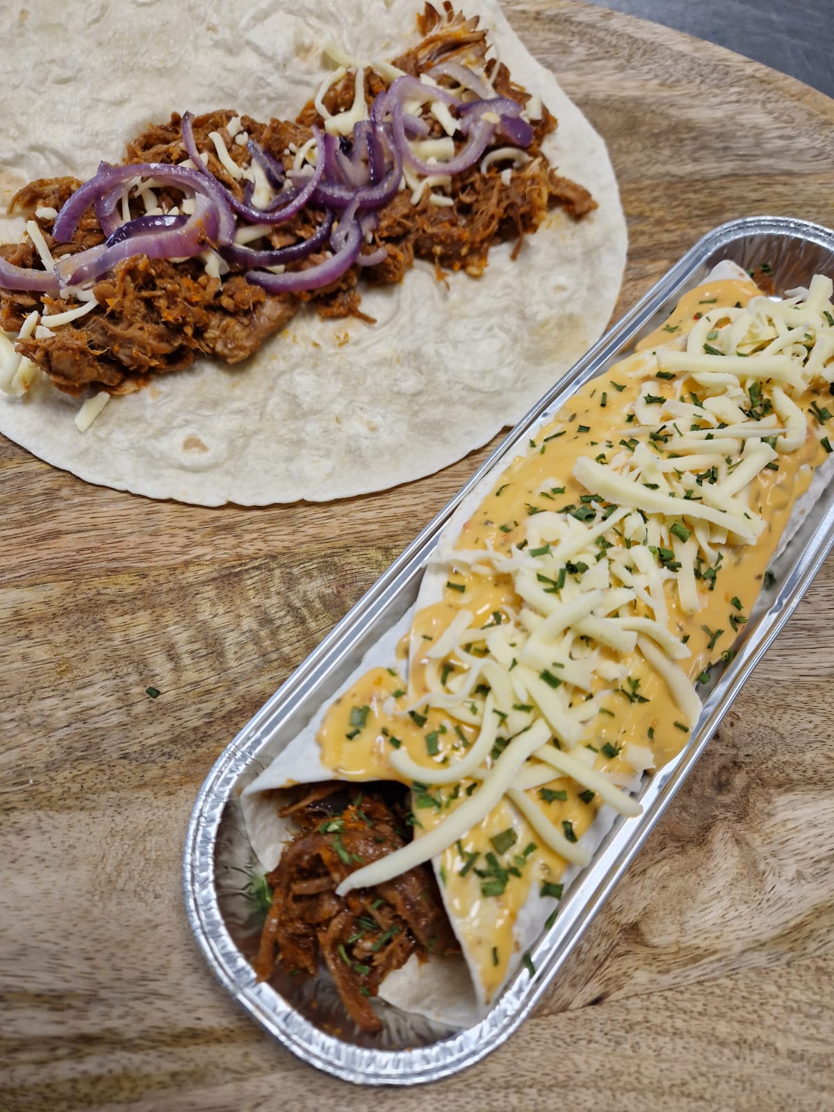 Pulled chicken wrap